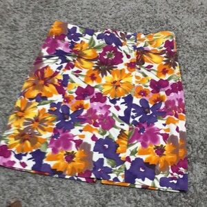 Floral Women's Skirt cotton spandex w/ side zipper